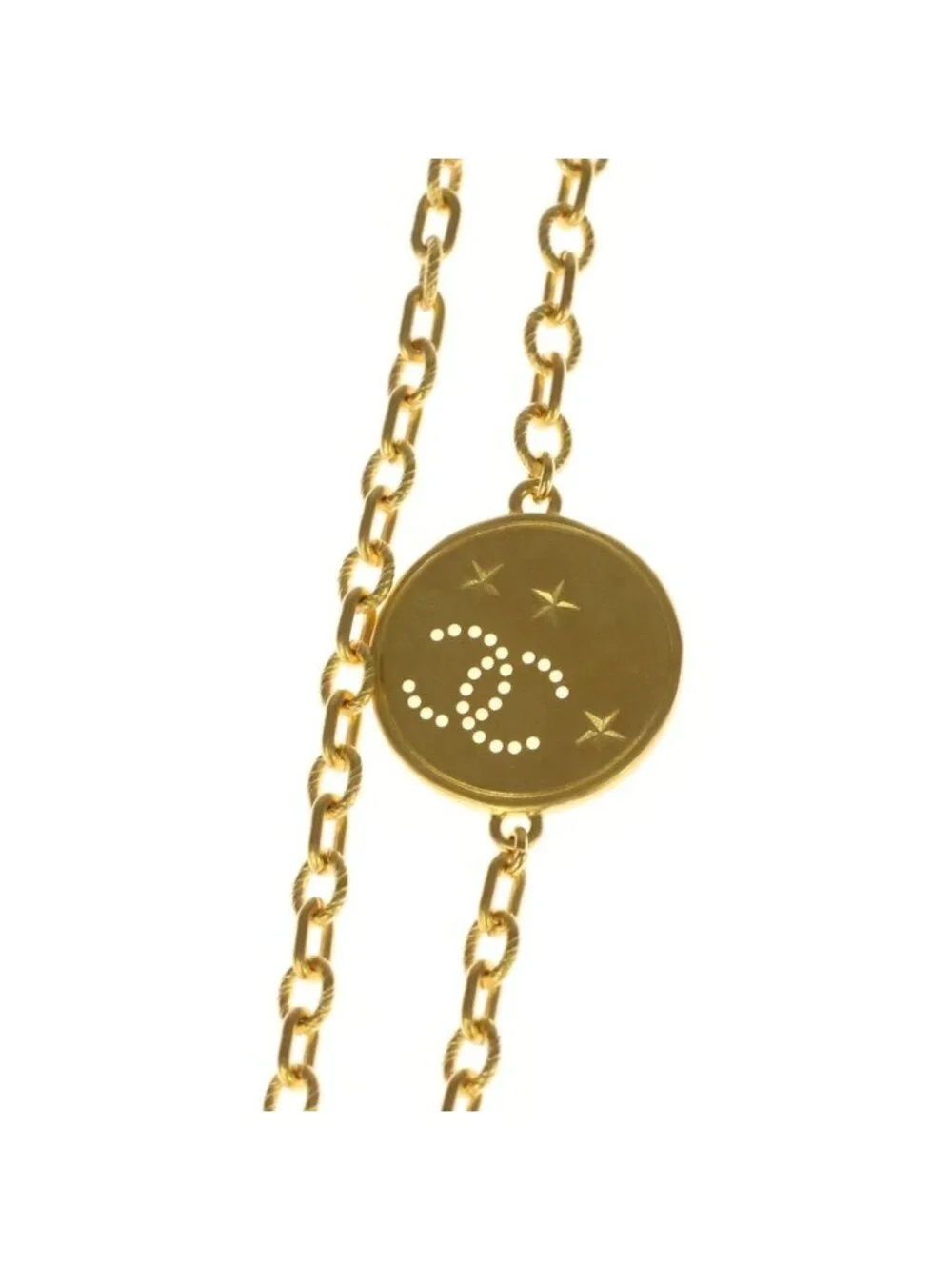 Chanel CC Logo 24K Rhinestone Chain Long Necklace Gold